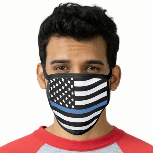 Police Thin Blue Line American Flag Officer Face Mask