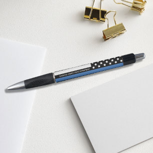 Police Thin Blue Line American Flag Officer Pen