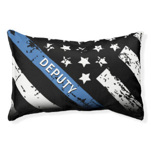 Police Thin Blue Line American Flag Officer Pet Bed