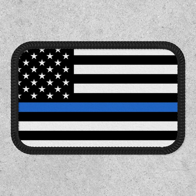 Police Thin Blue Line American Flag Patch (Front)