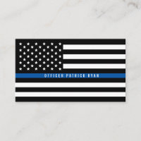 Police Thin Blue Line American Flag Professional