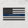 Police Thin Blue Line American Flag Professional Business Card