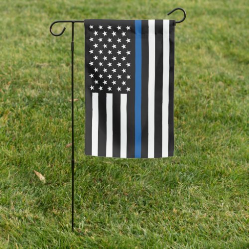 Police Thin Blue Line American Garden Flag