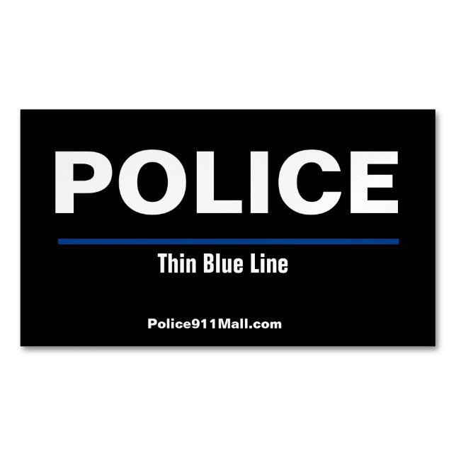 POLICE Thin Blue Line Business Card Magnet (Front)