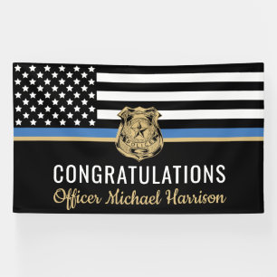 Police Thin Blue Line Congratulations Graduation Banner