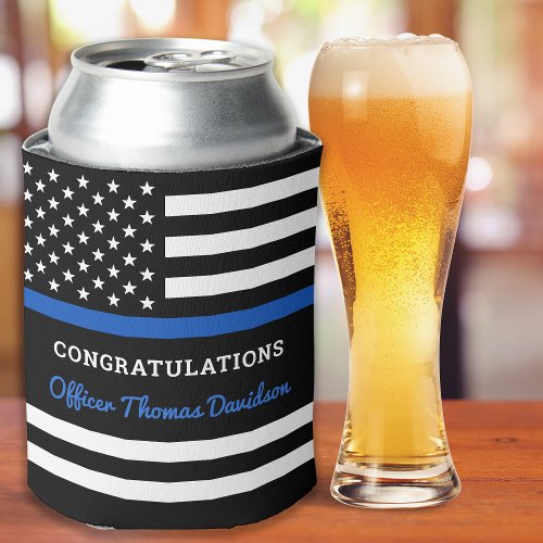 Police Thin Blue Line Congratulations Graduation Can Cooler