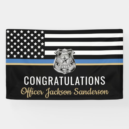 Police Thin Blue Line Congratulations Retirement Banner