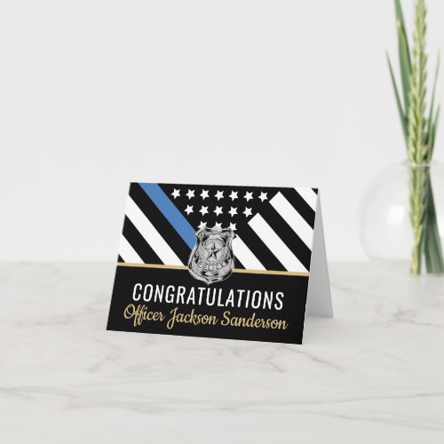 Police Thin Blue Line Congratulations Retirement Card