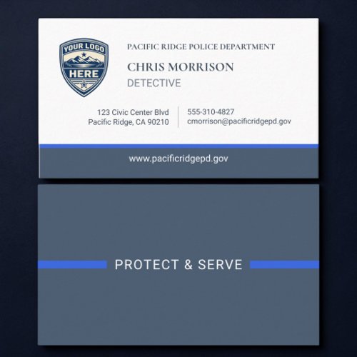 Police Thin Blue Line Custom Logo Business Card