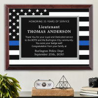 Police Thin Blue Line Custom Years Law Enforcement