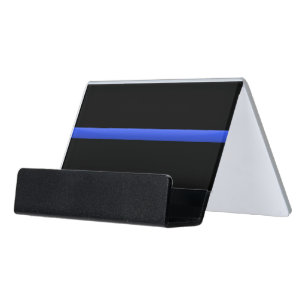 Police Thin Blue Line Desk Business Card Holder