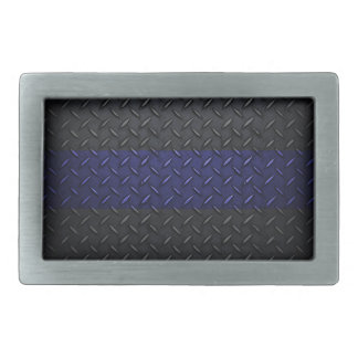 Police Thin Blue Line Diamond Plate Belt Buckle