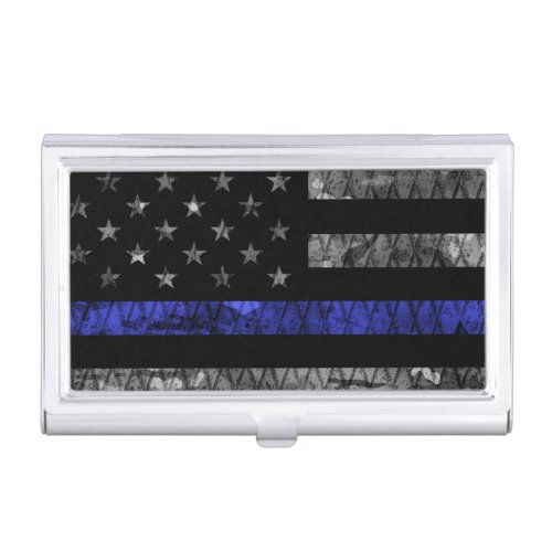 Police Thin Blue Line Flag Business Card Case