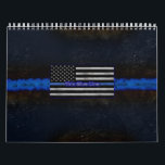 Police Thin Blue Line Flag Calendar<br><div class="desc">This beautiful, original art Thin Blue Line calendar will remind you of all significant dates of the year including the most important date of all, Peace Officers Memorial Day, Our calendar looks great in the home or office. Leave us a LIKE on our Thin Blue Line Gifts and Graphics Zazzle...</div>