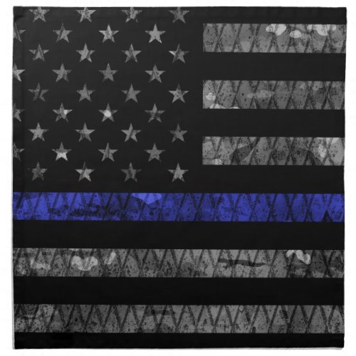 Police Thin Blue Line Flag Cloth Napkin