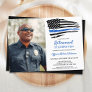 Police Thin Blue Line Flag Custom Photo Retirement Invitation