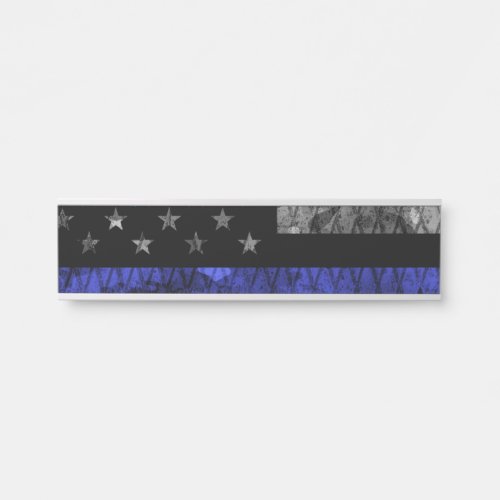 Police Thin Blue Line Flag Door Sign