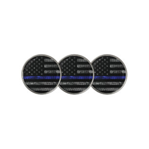 Police Thin Blue Line Flag Golf Ball Marker
