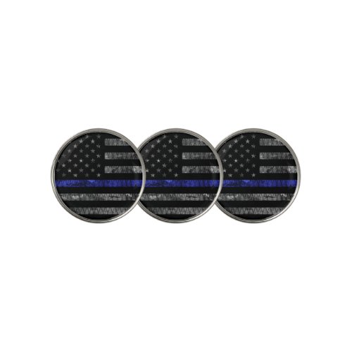 Police Thin Blue Line Flag Golf Ball Marker