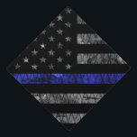 Police Thin Blue Line Flag Graduation Cap Topper<br><div class="desc">Police Thin Blue Line Flag</div>