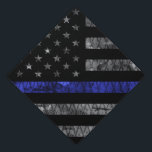 Police Thin Blue Line Flag Graduation Cap Topper<br><div class="desc">Police Thin Blue Line Flag</div>