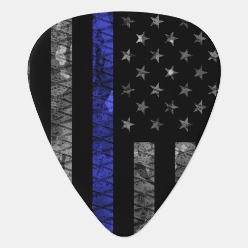 Police Thin Blue Line Flag Guitar Pick