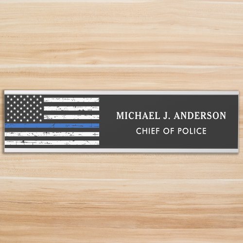 Police Thin Blue Line Flag Law Enforcement Door Sign