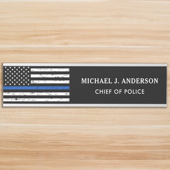 Police Thin Blue Line Flag Law Enforcement Door Sign (Creator Uploaded)