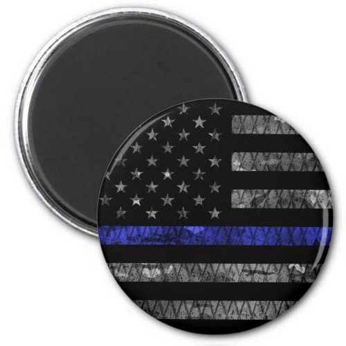 Police Thin Blue Line Flag Magnet