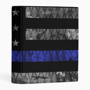 Police Thin Blue Line Flag Mini Binder