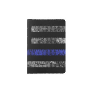 Police Thin Blue Line Flag Passport Holder