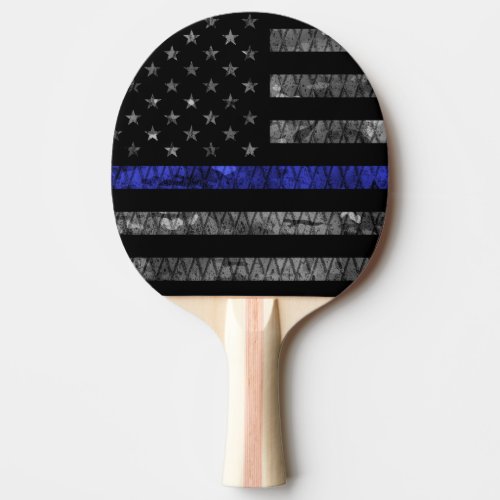 Police Thin Blue Line Flag Ping Pong Paddle