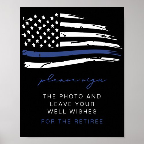 Police Thin Blue Line Flag Retiree Guestbook