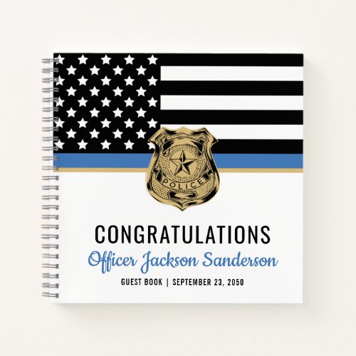 Police Thin Blue Line Flag Retirement Guest Book