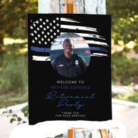 Police Thin Blue Line Flag Retirement Welcome