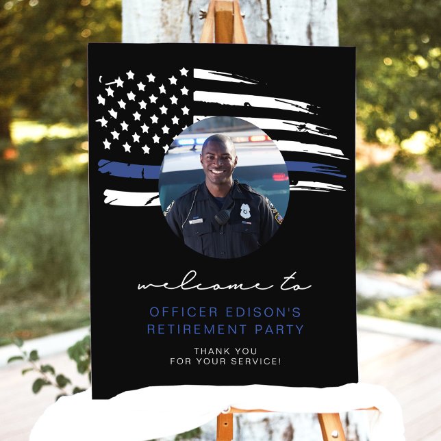 Police Thin Blue Line Flag Retirement Welcome Foam Board (Creator Uploaded)