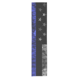 Police Thin Blue Line Flag Short Table Runner