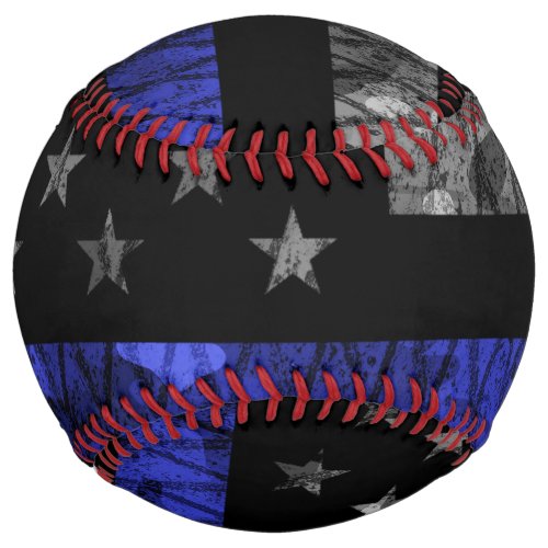 Police Thin Blue Line Flag Softball