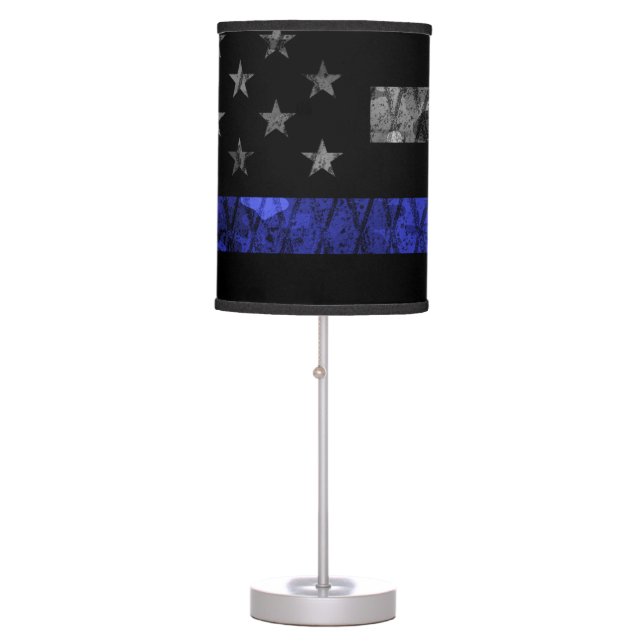 Police Thin Blue Line Flag Table Lamp (Front)