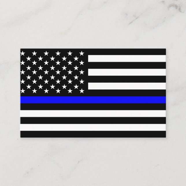 police thin blue line flag usa united states ameri business card (Front)