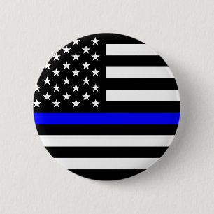police thin blue line flag usa united states ameri button