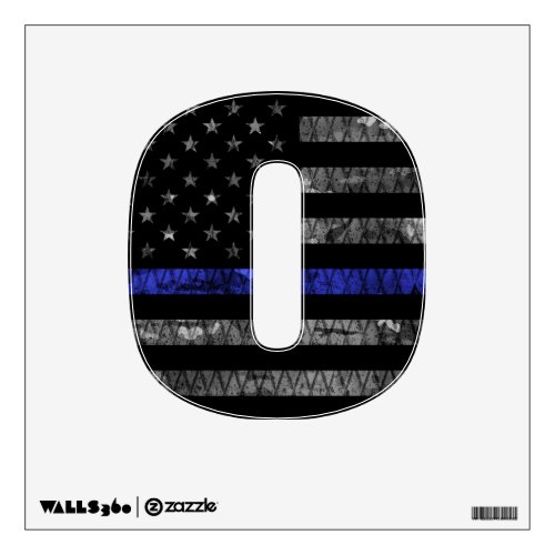 Police Thin Blue Line Flag Wall Decal