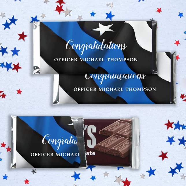 Police Thin Blue Line Graduation Personalized Hershey Bar Favors (Creator Uploaded)