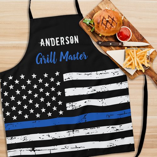 Police Thin Blue Line Grill Master BBQ Apron