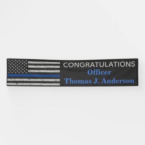 Police Thin Blue Line Law Enforcement L Graduation Banner