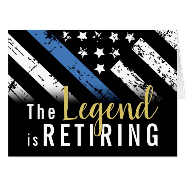 Police Thin Blue Line Law Enforcement Retirement Card (Front Horizontal)