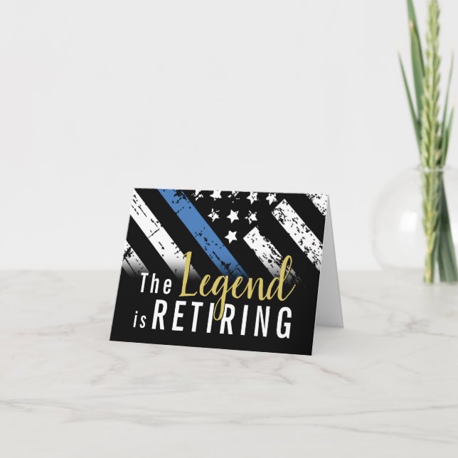 Police Thin Blue Line Law Enforcement Retirement Card (Front)