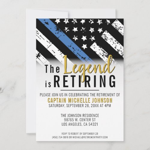 Police Thin Blue Line Law Enforcement Retirement
