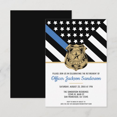 Police Thin Blue Line Law Enforcement Retirement