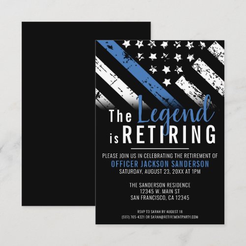 Police Thin Blue Line Law Enforcement Retirement
